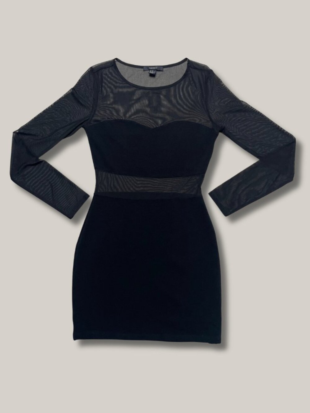 Forever 21 Size M Black Bodycon Sheer Mini Mesh Dress
